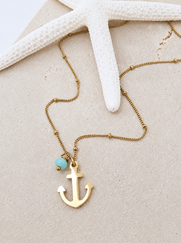 Anchor Nautical Ocean Beach NECKLACE *choose your metal*