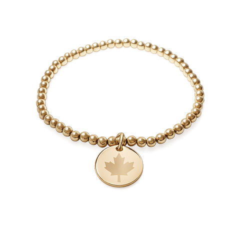 Canadian Maple Leaf Disc Bracelet * CHOOSE YOUR METAL*