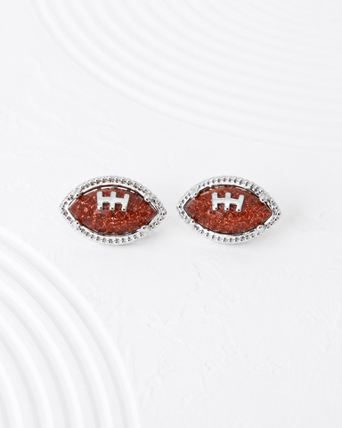 New! Sparkling Goldstone Football Stud Earrings *MUST HAVE for Game Day!* Choose your metal