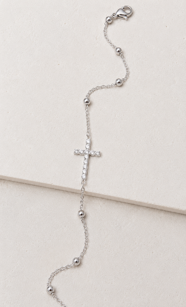 New CZ Cross Bracelet  *Choose your Metal*