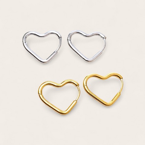 New Everyday Must Have Open Heart Hoop Earrings  * Choose your Metal*