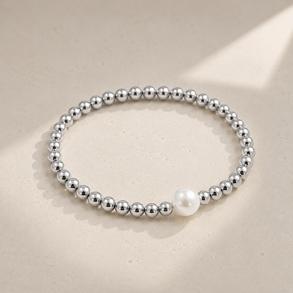 New 8mm South Sea Shell Pearl Focal Bracelet *Choose your metal*
