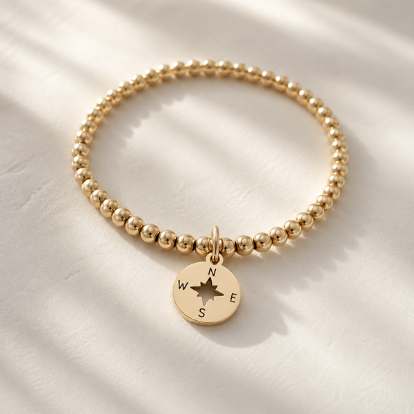 Compass Beaded Bracelet *Choose your metal*