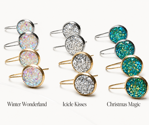 Christmas in July - Shimmering Druzy Dangle Earrings *Choose Your Metal & Color*