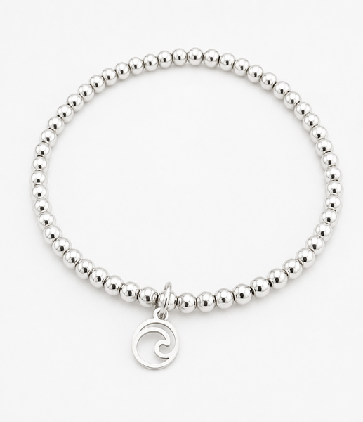 Beaded Mini Ocean Wave Charm Bracelet *Choose your metal*