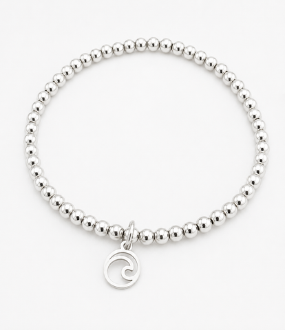 Beaded Mini Ocean Wave Charm Bracelet *Choose your metal*