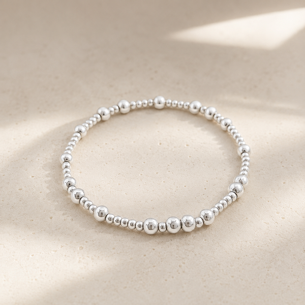 New The Perfect Beaded 3mm & 5mm Beads Mix Bracelet *Choose Your Metal*
