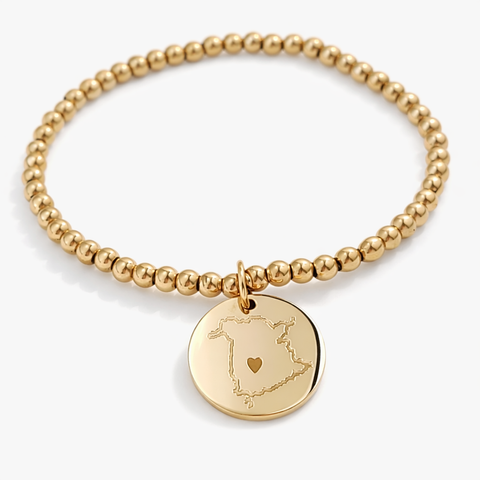 Oh Canada Hometown  Map w/ Heart Bracelet // Province // Territory // City * CHOOSE YOUR METAL*