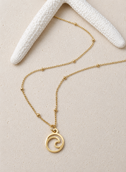 Mini Ocean Wave Charm NECKLACE *choose your metal*