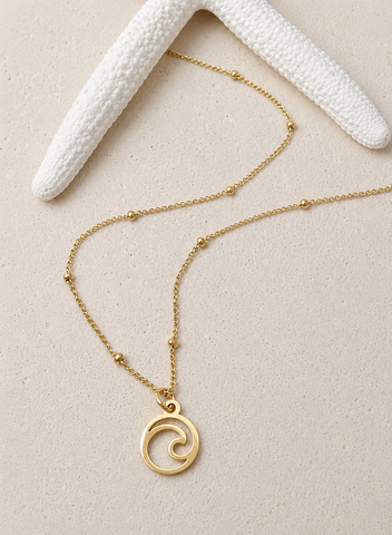Mini Ocean Wave Charm NECKLACE *choose your metal*