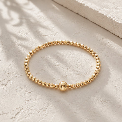 New The Perfect Beaded Ball 8mm Focal Bracelet *Choose your metal*