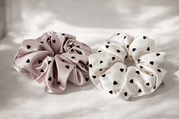 Heart Print Luxe Size Scrunchie *Choose your color*