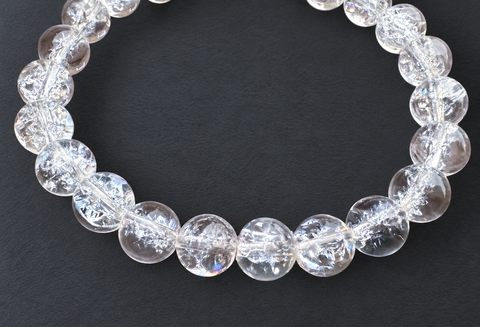 Absolutely Stunning Clear Quartz • Prismatic Inclusions (8mm beads)