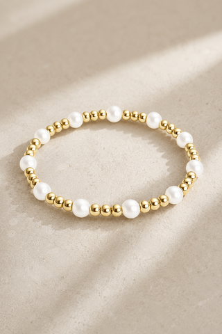 New The Perfect Beaded Luxe Shell Pearls w/ 4mm Beads Bracelet *Choose your metal*