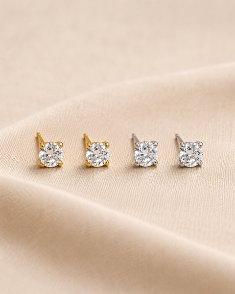 Tiny CZ Round Stud Earrings * Must Have* Choose Your Metal