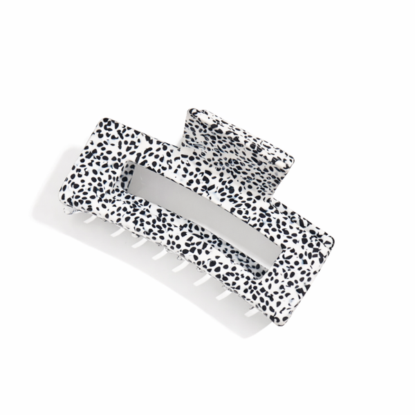 Harlow White w/ Black Flecks - Rectangle Hair Claw Clip