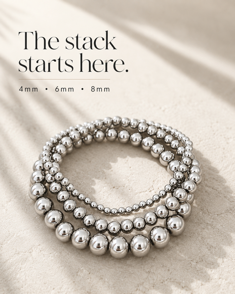 New The Perfect Beaded Bracelet *Choose Your Bead Size and Metal*