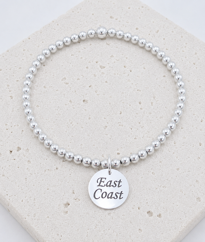 Beaded Engraved East Coast Bracelet (Featured in our East Coast Shoreline Stack)