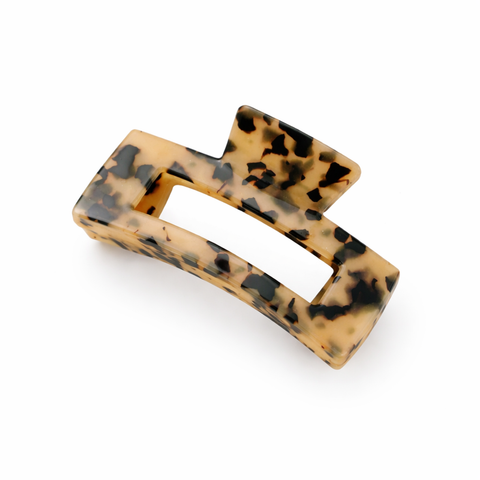 Harlow Honey Tortoise - Rectangle Hair Claw Clip