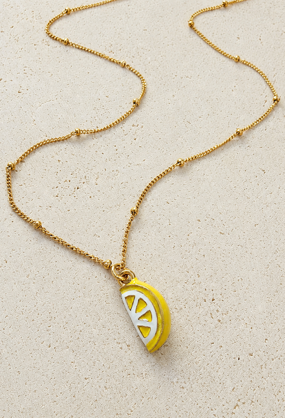 New Adorable Enamel Lemon Necklace *LOVE this set!!*