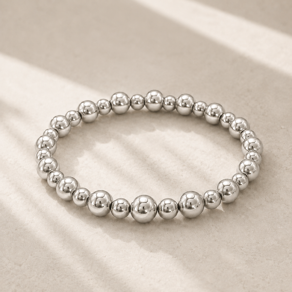 New The Perfect Beaded 6mm-8mm Bead Mix Bracelet *Choose your metal*