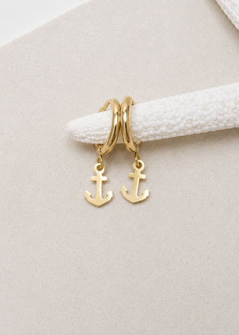 Mini Anchor Charm EARRINGS *choose your metal*
