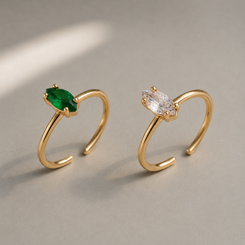 Ring 048E , RING048C - Gold Only *Choose your Stone Color*