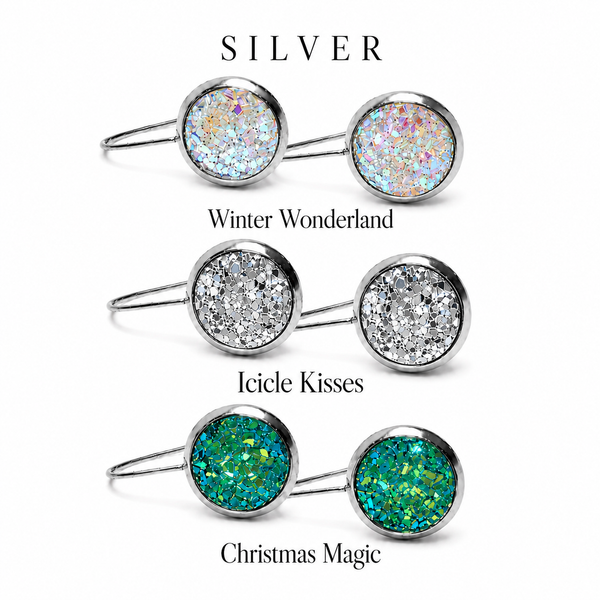 Christmas in July - Shimmering Druzy Dangle Earrings *Choose Your Metal & Color*