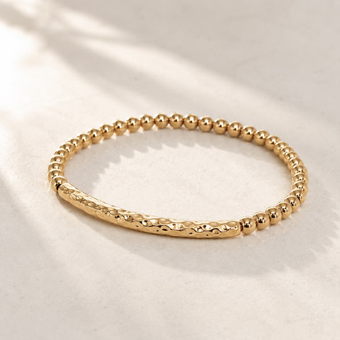 Hammered Tube Bar Bracelet *Choose your metal*