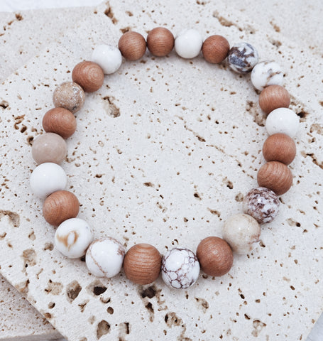Elements: Desert - Rosewood, Rustic Cream Howlite Bracelet