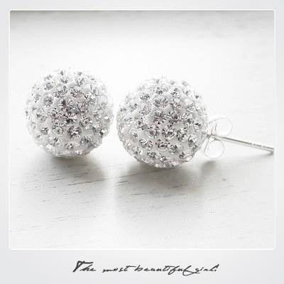 White Pave Crystal Stud Earrings ~ Celebrity Style