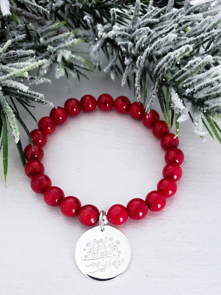 *Holiday Exclusive* Luxe Red South Sea Pearl Baby it's cold outside Bracelet