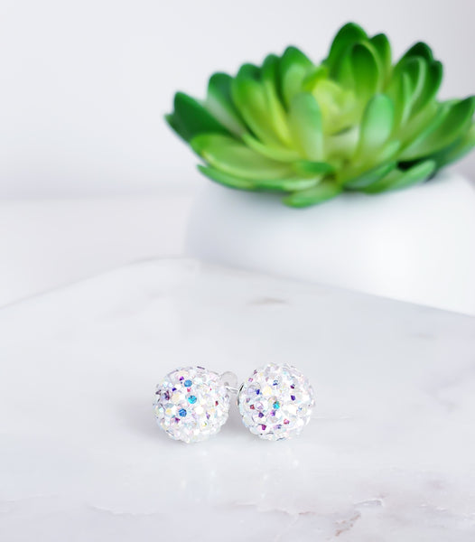 Confetti Pave Crystal Stud Earrings