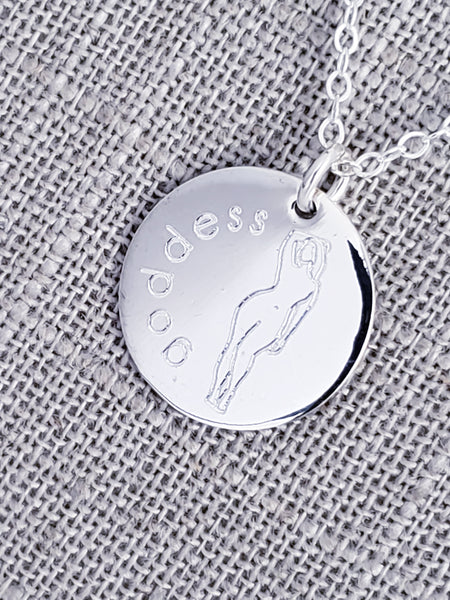 Goddess Disc Necklace / Body Positive / Love Yourself / *CHOOSE YOUR METAL*