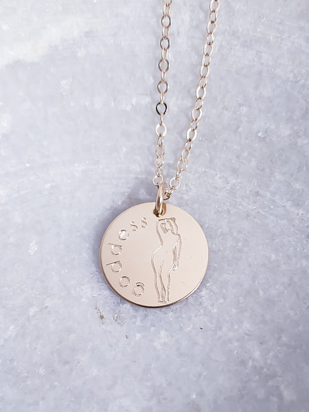 Goddess Disc Necklace / Body Positive / Love Yourself / *CHOOSE YOUR METAL*