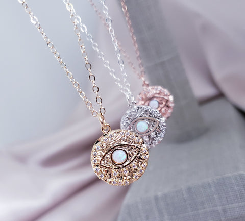 CZ Opal Eye of Protection Necklace / *CHOOSE YOUR METAL*