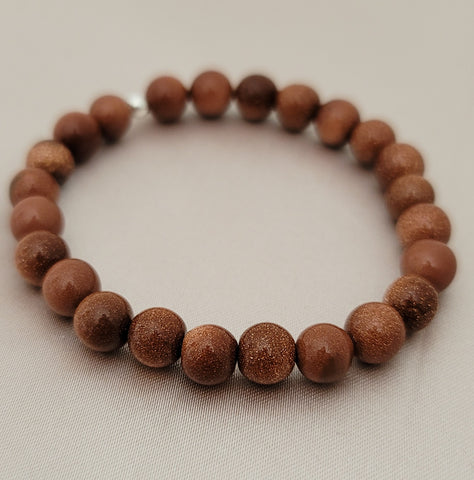 Terracotta Goldstone Gemstone Bracelet (8mm beads) *Gorgeous*