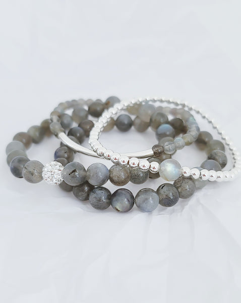 Gorgeous Flash Labradorite Gemstone Bracelet (6mm beads)
