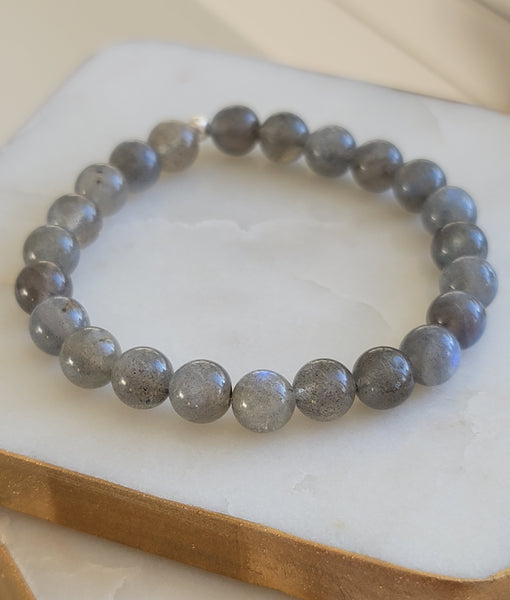 Labradorite Flash Gemstone Bracelet (8mm beads) *Gorgeous*