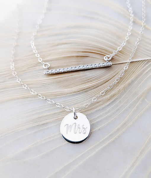 Engraved Mrs Necklace *CHOOSE YOUR METAL*