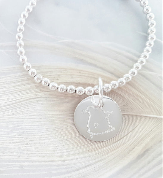 Oh Canada Hometow  Map w/ Heart Bracelet // Province // Territory // City * CHOOSE YOUR METAL*