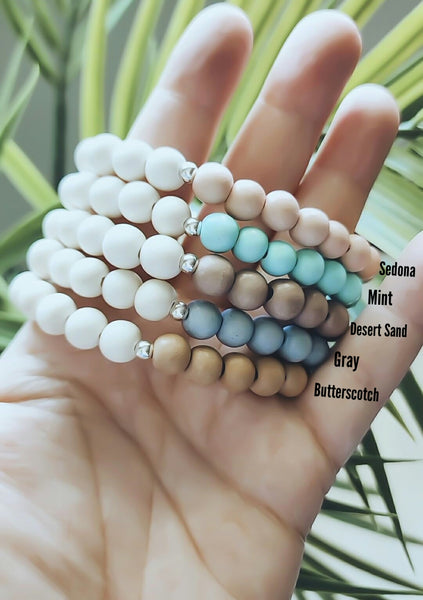 Ivory Wood Half & Half Bead Bracelet *Choose Your Wood Colour(s)*