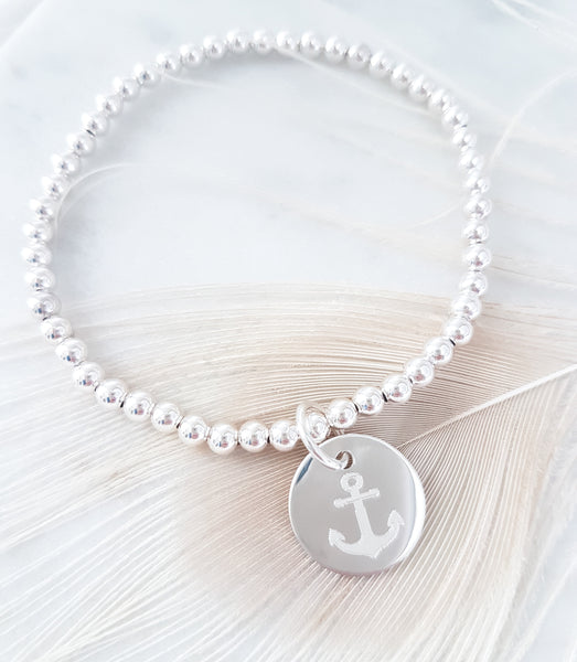Anchor Bracelet Nautical Ocean Beach * CHOOSE YOUR METAL*