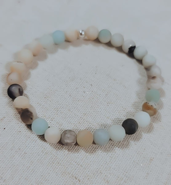 Matte Multi Amazonite Gemstone Bracelet (6mm beads)