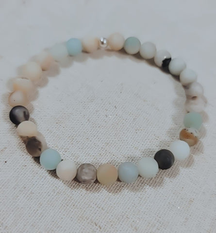 Matte Multi Amazonite Gemstone Bracelet (6mm beads)