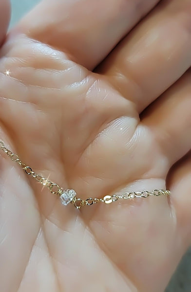 Dainty Faceted Crystal Focal Necklace * CHOOSE YOUR METAL*