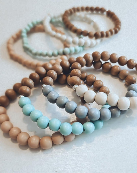 Rosewood Half & Half Bead Bracelet *Choose Your Wood Colour(s)*