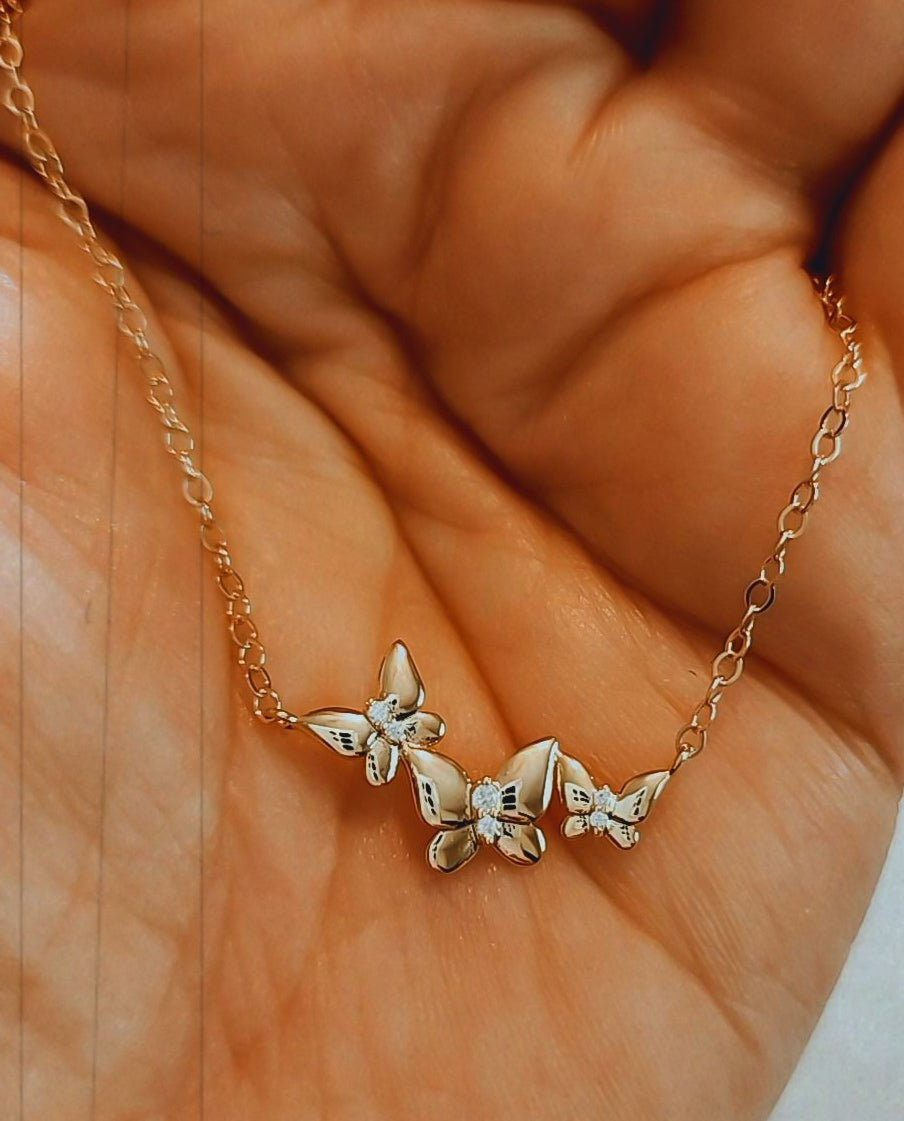 Metal butterfly necklace deals