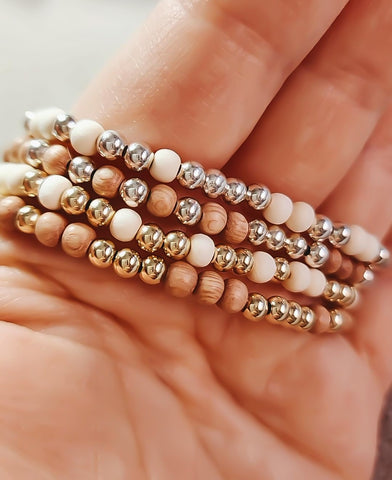 Boho Wood Bead Mix Bracelets *Choose Your Preferred Colour(s)*