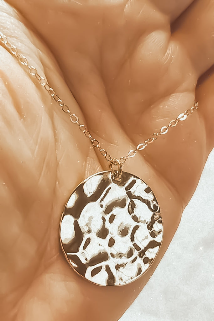 Hammered disc pendant on sale